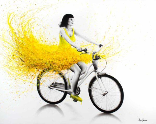 Ashvin Harrison Art- A Beautiful Sunday bicycle painting