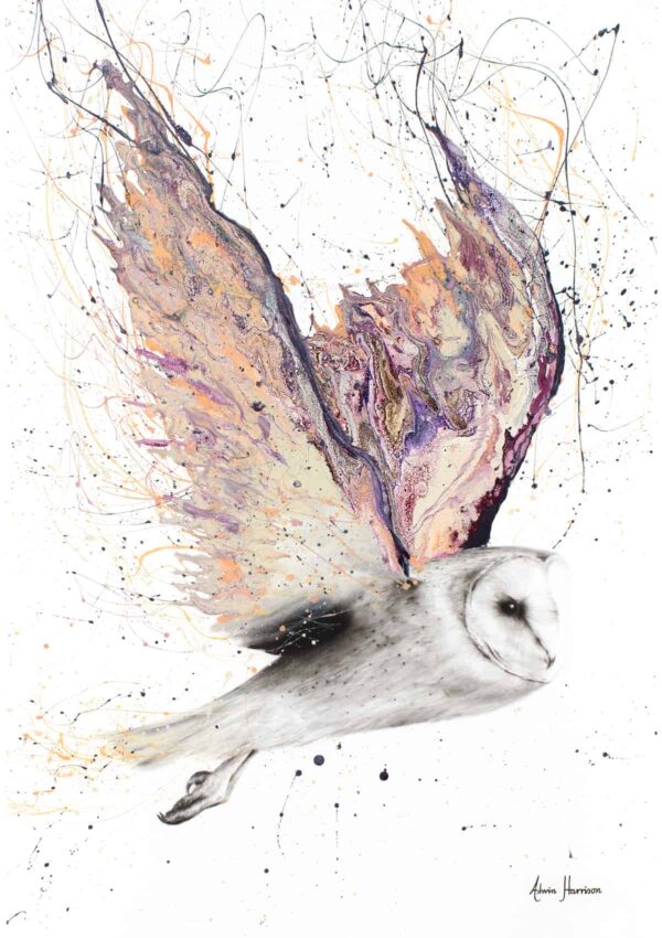 Ashvin Harrison Art- Limited Edition Prints-Heart Winged Owl- YAY