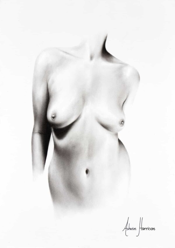 Ashvin Harrison Art- Nude Woman Charcoal Study 66