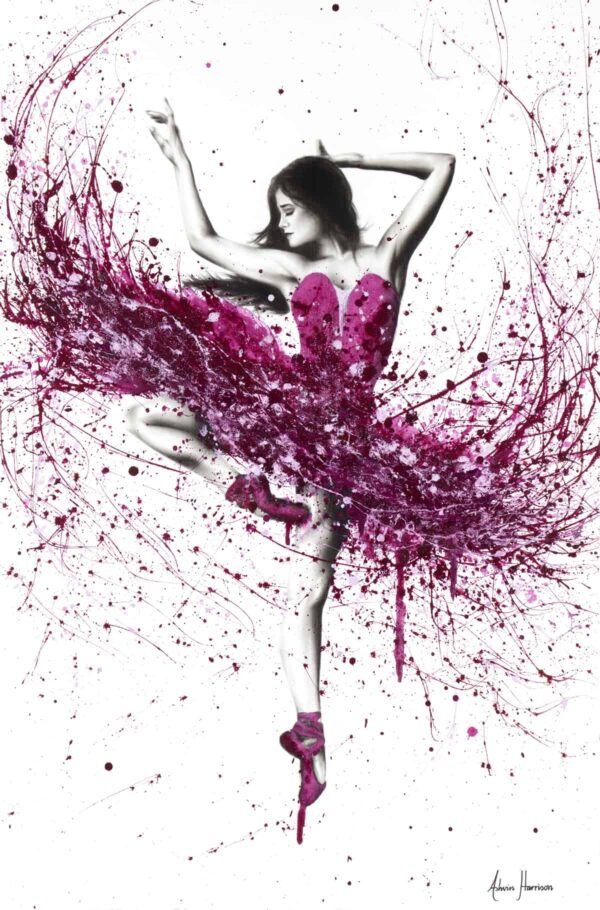 Ashvin Harrison Art- Royal Rubellite Ballerina Painting