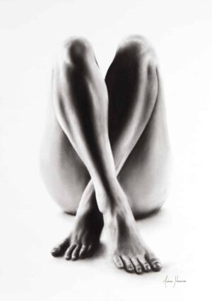Ashvin Harrison Art- Nude Woman Charcoal Study 54