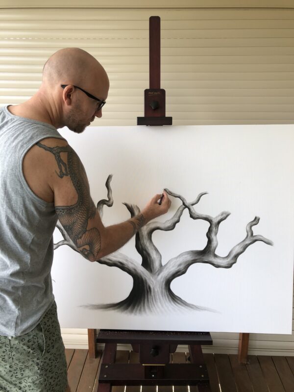 Ashvin Harrison Painting with Charcoal 1374