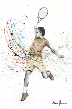 Ashvin Harrison Art - A Champion Swing - Roger Federer