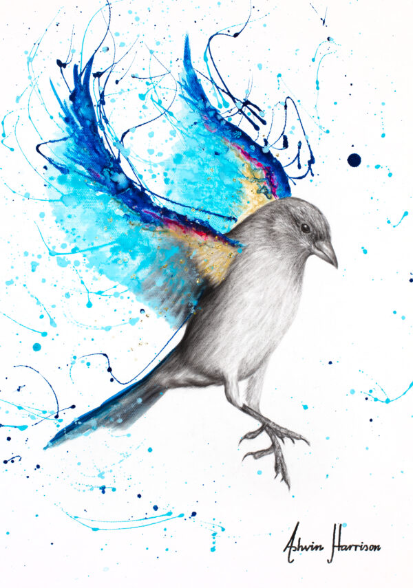Ashvin Harrison Art- Sparkling Blue Bird