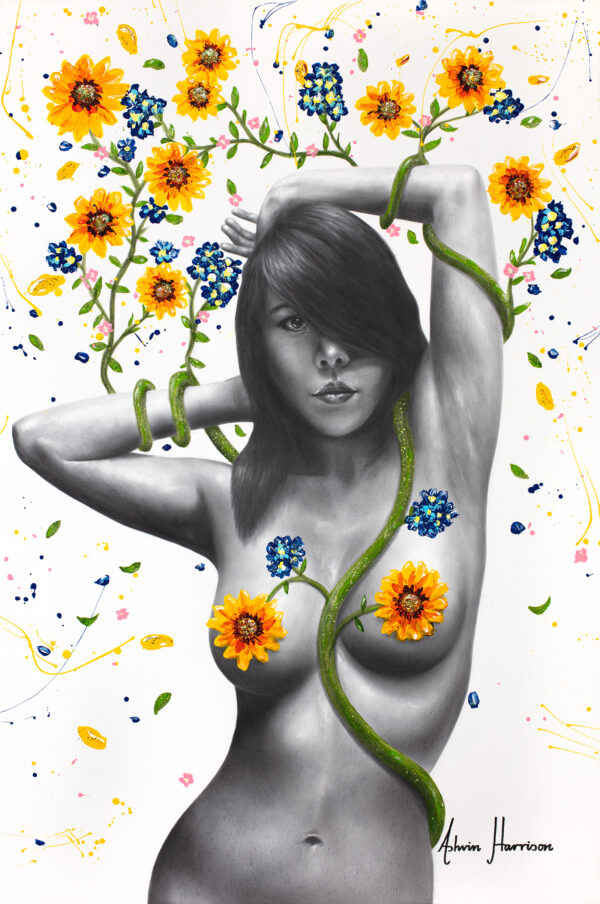 Ashvin Harrison Art - Sunflower Garden Girl