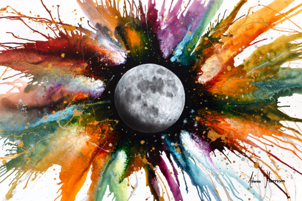 Ashvin Harrison Art- Abstract Universe- Rainbow Moon