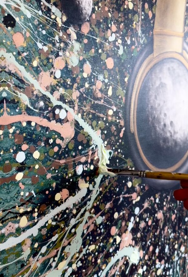 Lunar Lion (2023) - Limited Edition Hand-Painted (Embellished) Print - Image 9