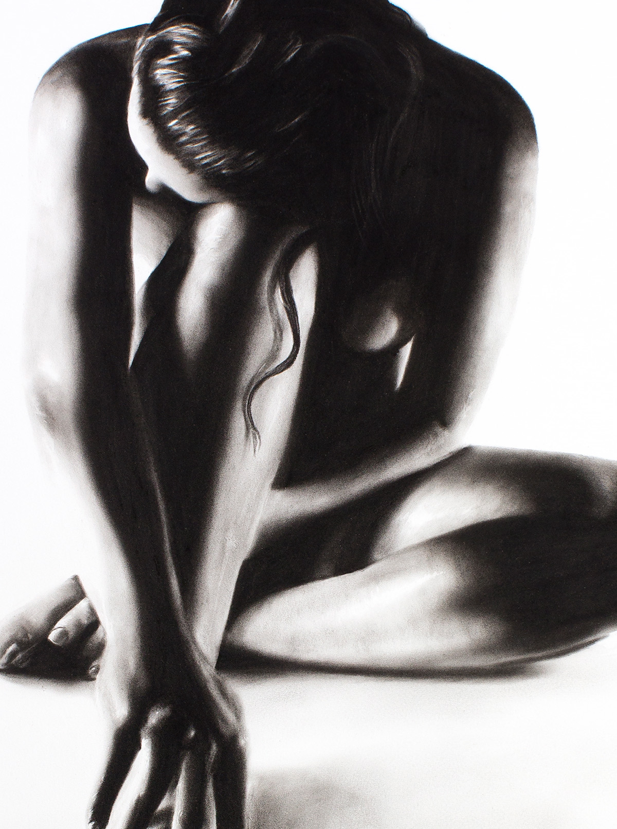 Ashvin Harrison Art- Nude Woman Charcoal Study 41 20172
