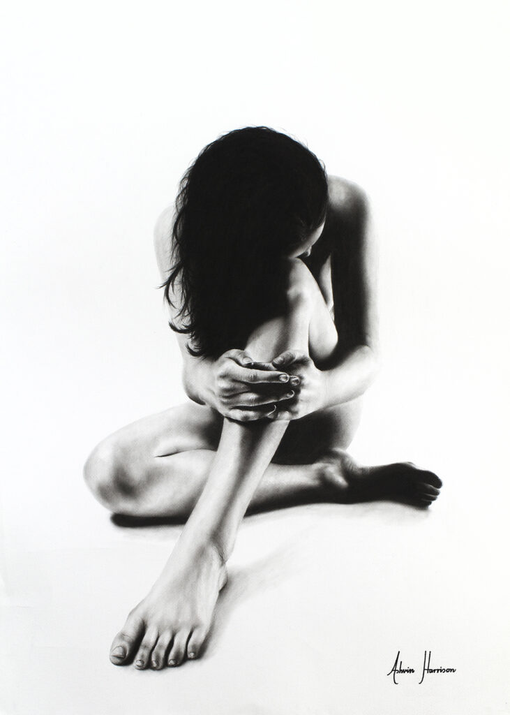 Nude Woman Charcoal Study 51